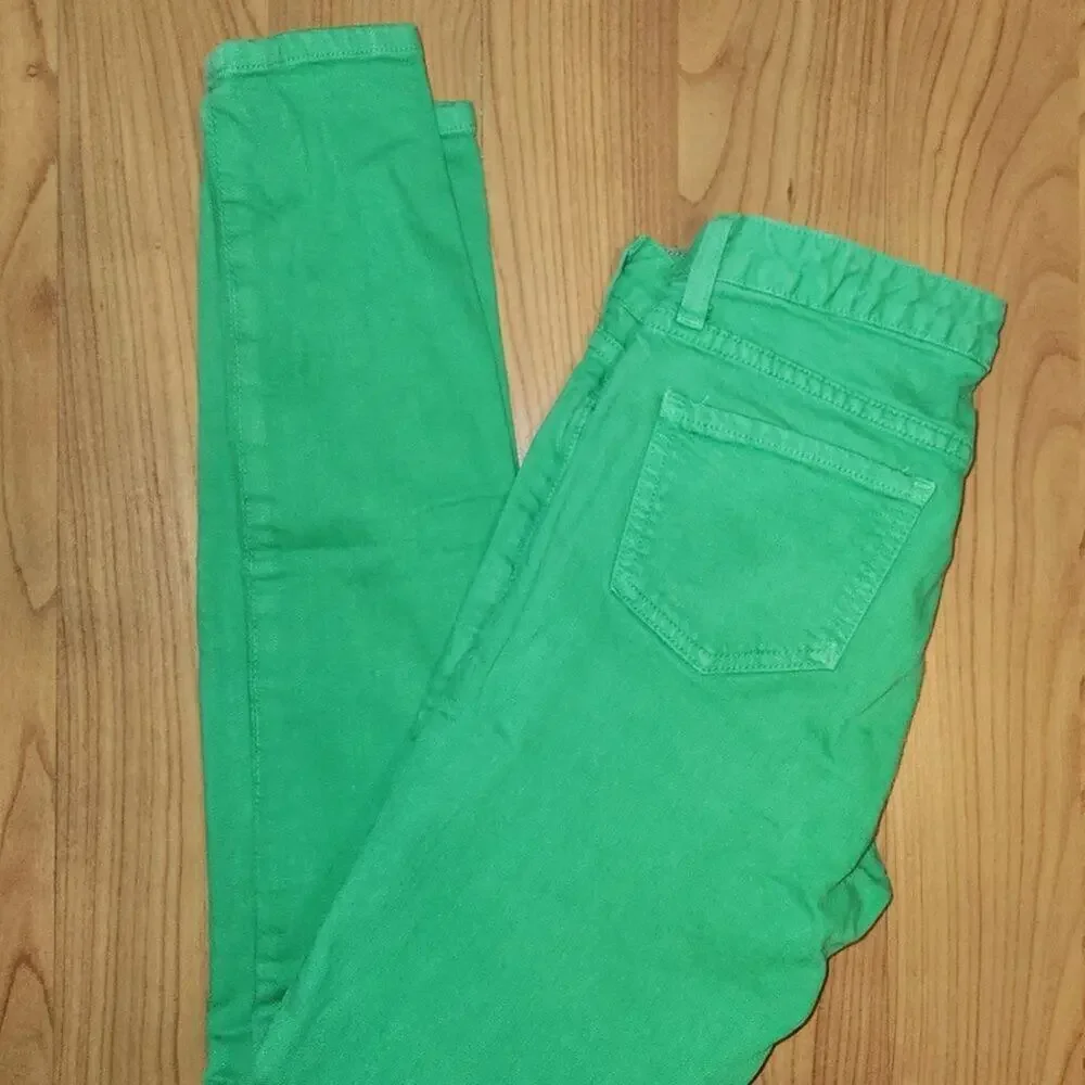 Kate Spade Bright Green Play Hooky Perry Street Denim Capris || Sz 27 GUC - Picture 4 of 15